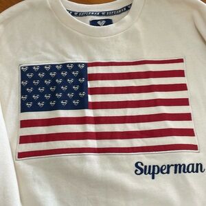DC Comics Cream Sweatshirt with Superman Flag Design